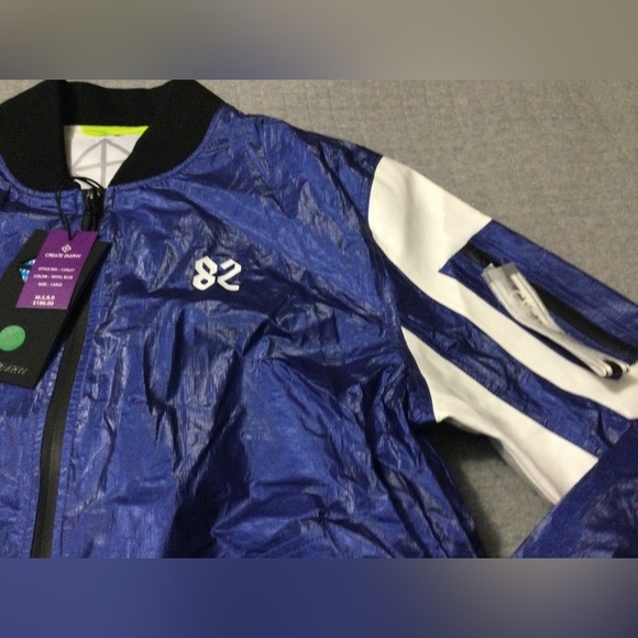 CREATE 2MRW MEN'S BOMBER JACKET CS9627 Blue/Wht - Picture 3 of 11